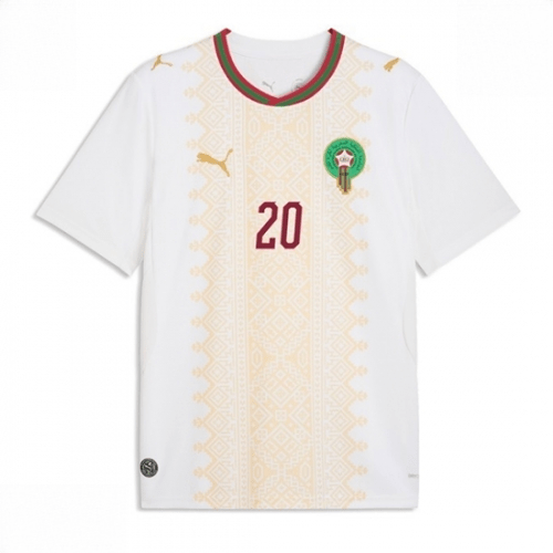 Echipament fotbal Maroc Ayoub El Kaabi #20 Tricou Deplasare Mondial 2026 maneca scurta 2 Echipament fotbal Maroc Ayoub El Kaabi #20 Tricou Deplasare Mondial 2026 maneca scurta - imagine 2