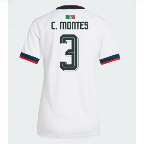 Echipament fotbal Mexic Cesar Montes #3 Tricou Deplasare Mondial 2026 pentru femei maneca scurta 1 Echipament fotbal Mexic Cesar Montes #3 Tricou Deplasare Mondial 2026 pentru femei maneca scurta