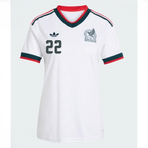 Echipament fotbal Mexic Hirving Lozano #22 Tricou Deplasare Mondial 2026 pentru femei maneca scurta 2 Echipament fotbal Mexic Hirving Lozano #22 Tricou Deplasare Mondial 2026 pentru femei maneca scurta - imagine 2