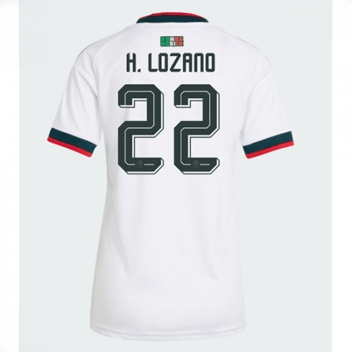 Echipament fotbal Mexic Hirving Lozano #22 Tricou Deplasare Mondial 2026 pentru femei maneca scurta 1 Echipament fotbal Mexic Hirving Lozano #22 Tricou Deplasare Mondial 2026 pentru femei maneca scurta
