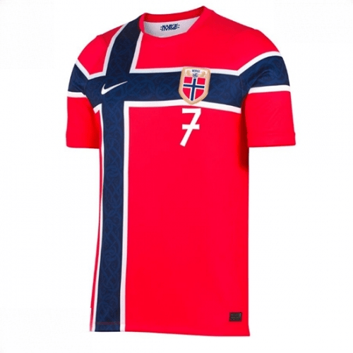 Echipament fotbal Norvegia Alexander Sorloth #7 Tricou Acasa Mondial 2026 maneca scurta 2 Echipament fotbal Norvegia Alexander Sorloth #7 Tricou Acasa Mondial 2026 maneca scurta - imagine 2