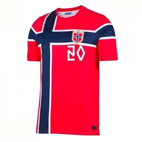 Echipament fotbal Norvegia Antonio Nusa #20 Tricou Acasa Mondial 2026 maneca scurta 2 Echipament fotbal Norvegia Antonio Nusa #20 Tricou Acasa Mondial 2026 maneca scurta - imagine 2
