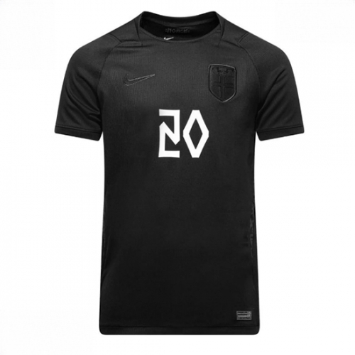 Echipament fotbal Norvegia Antonio Nusa #20 Tricou Deplasare Mondial 2026 maneca scurta 2 Echipament fotbal Norvegia Antonio Nusa #20 Tricou Deplasare Mondial 2026 maneca scurta - imagine 2