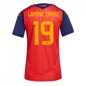 Echipament fotbal Spania Lamine Yamal #19 Tricou Acasa Mondial 2026 pentru femei maneca scurta