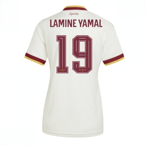 Echipament fotbal Spania Lamine Yamal #19 Tricou Deplasare Mondial 2026 pentru femei maneca scurta 1 Echipament fotbal Spania Lamine Yamal #19 Tricou Deplasare Mondial 2026 pentru femei maneca scurta