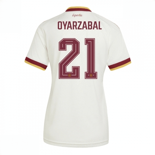 Echipament fotbal Spania Mikel Oyarzabal #21 Tricou Deplasare Mondial 2026 pentru femei maneca scurta 1 Echipament fotbal Spania Mikel Oyarzabal #21 Tricou Deplasare Mondial 2026 pentru femei maneca scurta