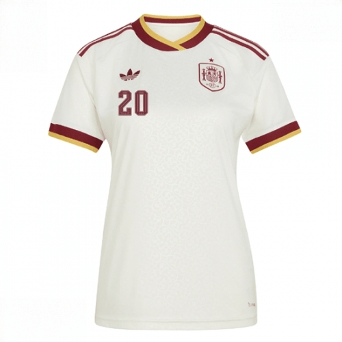 Echipament fotbal Spania Pedri Gonzalez #20 Tricou Deplasare Mondial 2026 pentru femei maneca scurta 2 Echipament fotbal Spania Pedri Gonzalez #20 Tricou Deplasare Mondial 2026 pentru femei maneca scurta - imagine 2