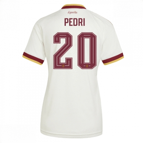 Echipament fotbal Spania Pedri Gonzalez #20 Tricou Deplasare Mondial 2026 pentru femei maneca scurta 1 Echipament fotbal Spania Pedri Gonzalez #20 Tricou Deplasare Mondial 2026 pentru femei maneca scurta