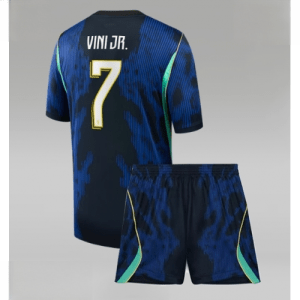 Echipament fotbal Brazilia Vinicius Junior #7 Tricou Deplasare Mondial 2026 pentru copii şi pantaloni