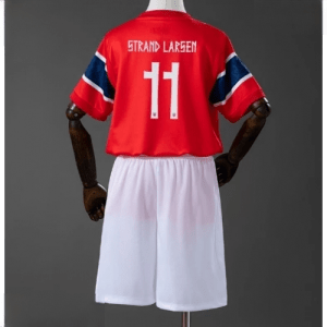 Echipament fotbal Norvegia Jorgen Strand Larsen #11 Tricou Acasa Mondial 2026 pentru copii şi pantaloni