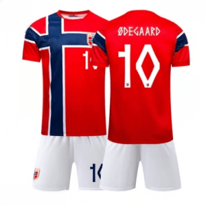 Echipament fotbal Norvegia Martin Odegaard #10 Tricou Acasa Mondial 2026 pentru copii şi pantaloni
