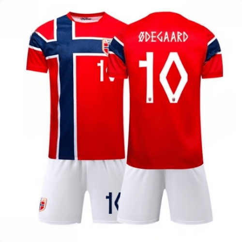 Echipament fotbal Norvegia Martin Odegaard #10 Tricou Acasa Mondial 2026 pentru copii şi pantaloni 1 Echipament fotbal Norvegia Martin Odegaard #10 Tricou Acasa Mondial 2026 pentru copii şi pantaloni