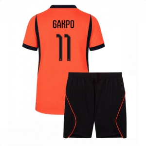 Echipament fotbal Olanda Cody Gakpo #11 Tricou Acasa Mondial 2026 pentru copii şi pantaloni