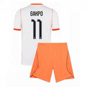 Echipament fotbal Olanda Cody Gakpo #11 Tricou Deplasare Mondial 2026 pentru copii şi pantaloni