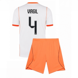 Echipament fotbal Olanda Virgil van Dijk #4 Tricou Deplasare Mondial 2026 pentru copii şi pantaloni