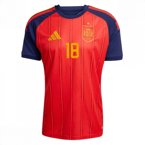 Echipament fotbal Spania Martin Zubimendi #18 Tricou Acasa Mondial 2026 Barbati maneca scurta 2 Echipament fotbal Spania Martin Zubimendi #18 Tricou Acasa Mondial 2026 Barbati maneca scurta