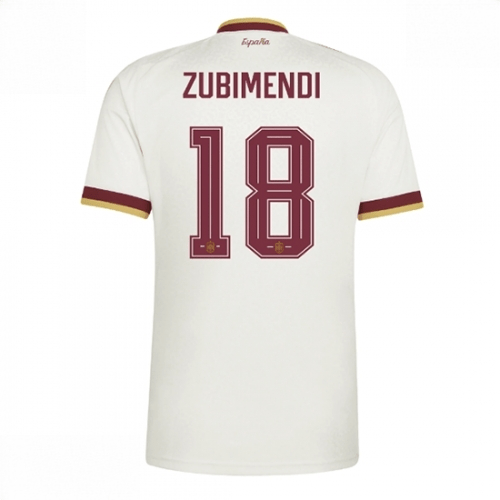 Echipament fotbal Spania Martin Zubimendi #18 Tricou Deplasare Mondial 2026 Barbati maneca scurta 1 Echipament fotbal Spania Martin Zubimendi #18 Tricou Deplasare Mondial 2026 Barbati maneca scurta