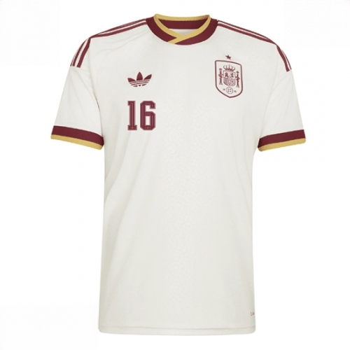 Echipament fotbal Spania Rodri Hernandez #16 Tricou Deplasare Mondial 2026 Barbati maneca scurta 1 Echipament fotbal Spania Rodri Hernandez #16 Tricou Deplasare Mondial 2026 Barbati maneca scurta