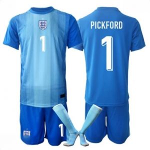 Echipament fotbal Anglia Iordania Pickford #1 Portar Tricou Acasa Mondial 2026 pentru copii şi pantaloni