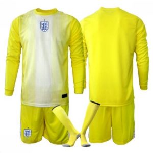 Echipament fotbal Anglia Portar Tricou Deplasare Mondial 2026 pentru copii maneca lunga (+ Pantaloni scurti)