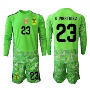 Echipament fotbal Argentina Emiliano Martinez #23 Portar Tricou Deplasare Mondial 2026 pentru copii maneca lunga (+ Pantaloni scurti)