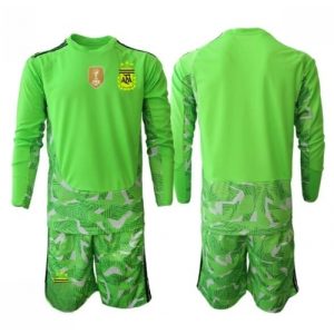 Echipament fotbal Argentina Portar Tricou Deplasare Mondial 2026 pentru copii maneca lunga (+ Pantaloni scurti)