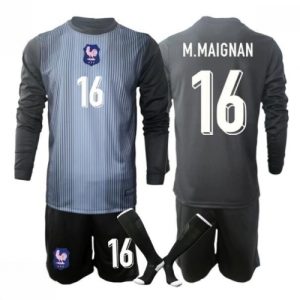 Echipament fotbal Franța Mike Maignan #16 Portar Tricou Acasa Mondial 2026 pentru copii maneca lunga (+ Pantaloni scurti)