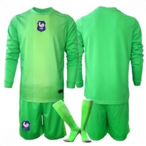 Echipament fotbal Franța Portar Tricou Deplasare Mondial 2026 pentru copii maneca lunga (+ Pantaloni scurti)