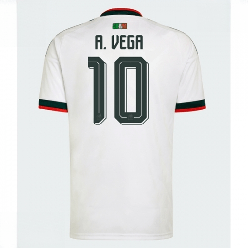 Echipament fotbal Mexic Mondial 2026 Tricou Alexis Vega #10 Deplasare maneca scurta 1 Echipament fotbal Mexic Mondial 2026 Tricou Alexis Vega #10 Deplasare maneca scurta