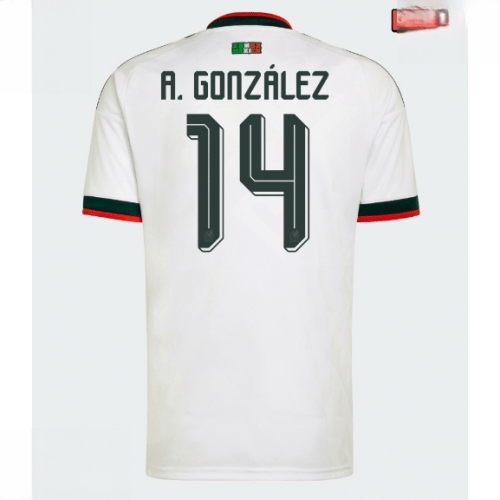 Echipament fotbal Mexic Armando Gonzalez #14 Tricou Deplasare Mondial 2026 maneca scurta 1 Echipament fotbal Mexic Armando Gonzalez #14 Tricou Deplasare Mondial 2026 maneca scurta