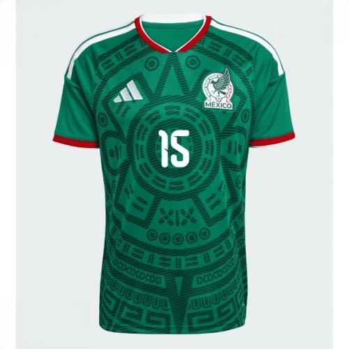Echipament fotbal Mexic Mondial 2026 Israel Reyes #15 Tricou Acasa maneca scurta 2 Echipament fotbal Mexic Mondial 2026 Israel Reyes #15 Tricou Acasa maneca scurta