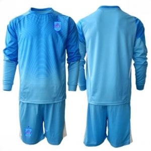 Echipament fotbal Spania Mondial 2026 Portar Tricou Acasa pentru copii maneca lunga (+ Pantaloni scurti)