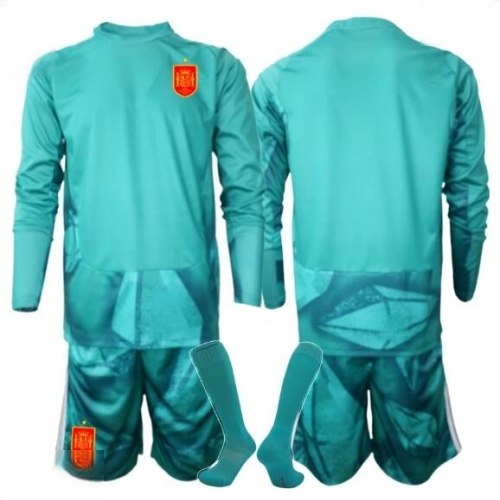 Echipament fotbal Spania Mondial 2026 Portar Tricou Deplasare pentru copii maneca lunga (+ Pantaloni scurti) 1 Echipament fotbal Spania Mondial 2026 Portar Tricou Deplasare pentru copii maneca lunga (+ Pantaloni scurti)