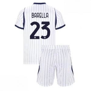 Echipament fotbal Inter Milan Nicolo Barella #23 Tricou Deplasare 2026-27 pentru copii şi pantaloni
