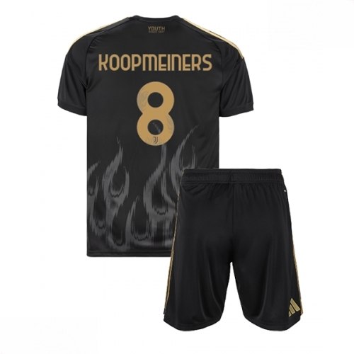 Echipament fotbal Juventus Teun Koopmeiners #8 Tricou Treilea 2026-27 pentru copii Tricou și Șort 1 Echipament fotbal Juventus Teun Koopmeiners #8 Tricou Treilea 2026-27 pentru copii Tricou și Șort