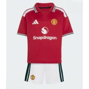 Echipament fotbal Manchester United Tricou Acasa 2026-27 pentru copii şi pantaloni