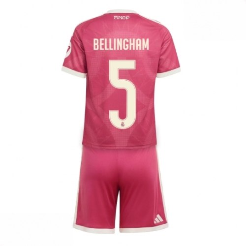 Echipament fotbal Real Madrid Jude Bellingham #5 Tricou Treilea 2026-27 pentru copii şi pantaloni 1 Echipament fotbal Real Madrid Jude Bellingham #5 Tricou Treilea 2026-27 pentru copii şi pantaloni