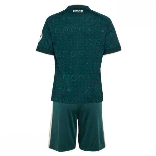Echipament fotbal Real Madrid Tricou Deplasare 2026-27 pentru copii şi pantaloni 2 Echipament fotbal Real Madrid Tricou Deplasare 2026-27 pentru copii şi pantaloni
