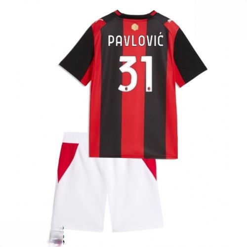Ieftine Echipament fotbal AC Milan Strahinja Pavlovic #31 Tricou Acasa 2026-27 pentru copii şi pantaloni 1 Ieftine Echipament fotbal AC Milan Strahinja Pavlovic #31 Tricou Acasa 2026-27 pentru copii şi pantaloni