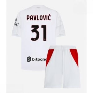 Ieftine Echipament fotbal AC Milan Strahinja Pavlovic #31 Tricou Deplasare 2026-27 pentru copii şi pantaloni