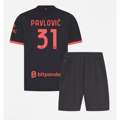 Ieftine Echipament fotbal AC Milan Strahinja Pavlovic #31 Tricou Treilea 2026-27 pentru copii şi pantaloni 1 Ieftine Echipament fotbal AC Milan Strahinja Pavlovic #31 Tricou Treilea 2026-27 pentru copii şi pantaloni