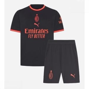 Echipament fotbal AC Milan Tricou Treilea 2026-27 negru pentru copii şi pantaloni