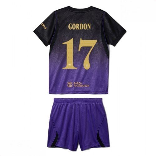 Echipament fotbal Barcelona Anthony Gordon #17 Tricou Deplasare 2026-27 pentru copii şi pantaloni 1 Echipament fotbal Barcelona Anthony Gordon #17 Tricou Deplasare 2026-27 pentru copii şi pantaloni