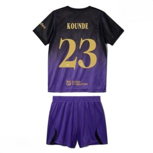 Echipament fotbal Barcelona Jules Kounde #23 Tricou Deplasare 2026-27 pentru copii şi pantaloni