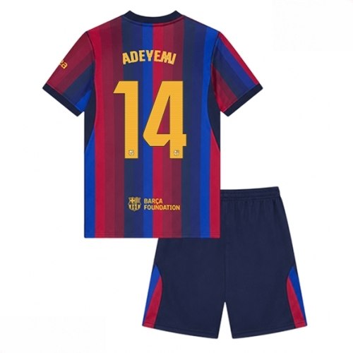 Echipament fotbal Barcelona Karim Adeyemi #14 Tricou Acasa 2026-27 pentru copii şi pantaloni 1 Echipament fotbal Barcelona Karim Adeyemi #14 Tricou Acasa 2026-27 pentru copii şi pantaloni