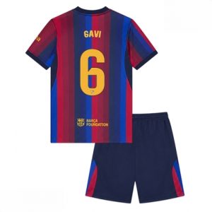 Echipament fotbal Barcelona Paez Gavi #6 Tricou Acasa 2026-27 pentru copii şi pantaloni