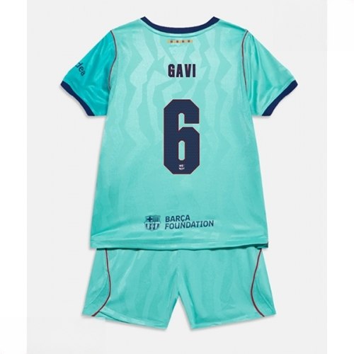 Echipament fotbal Barcelona Paez Gavi #6 Tricou Treilea 2026-27 pentru copii şi pantaloni 1 Echipament fotbal Barcelona Paez Gavi #6 Tricou Treilea 2026-27 pentru copii şi pantaloni