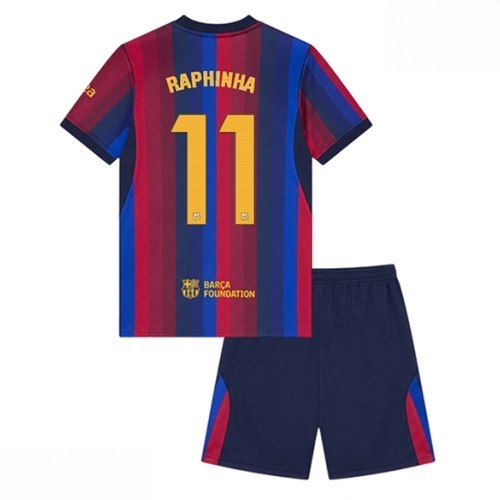 Echipament fotbal Barcelona Raphinha Belloli #11 Tricou Acasa 2026-27 pentru copii şi pantaloni 1 Echipament fotbal Barcelona Raphinha Belloli #11 Tricou Acasa 2026-27 pentru copii şi pantaloni