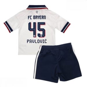 Echipament fotbal Bayern Munich Aleksandar Pavlovic #45 Tricou Deplasare 2026-27 pentru copii şi pantaloni