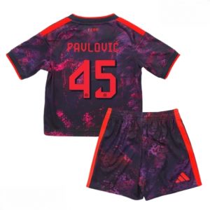 Echipament fotbal Bayern Munich Aleksandar Pavlovic #45 Tricou Treilea 2026-27 pentru copii şi pantaloni